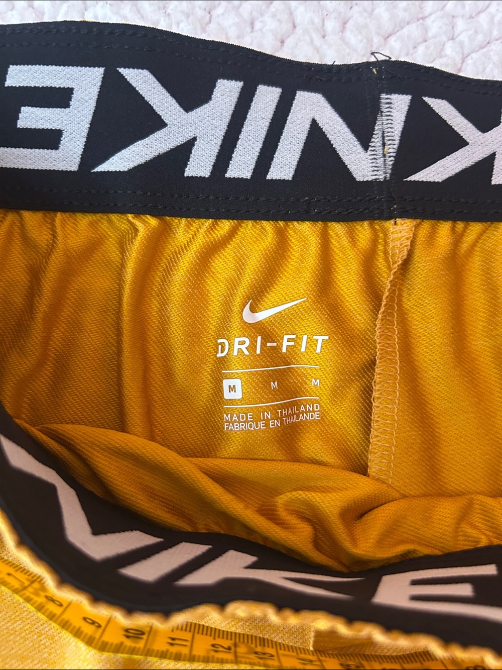 Nike Women's Mustard Yellow Dri-FIT Athletic Shorts - Picture 2 of 8